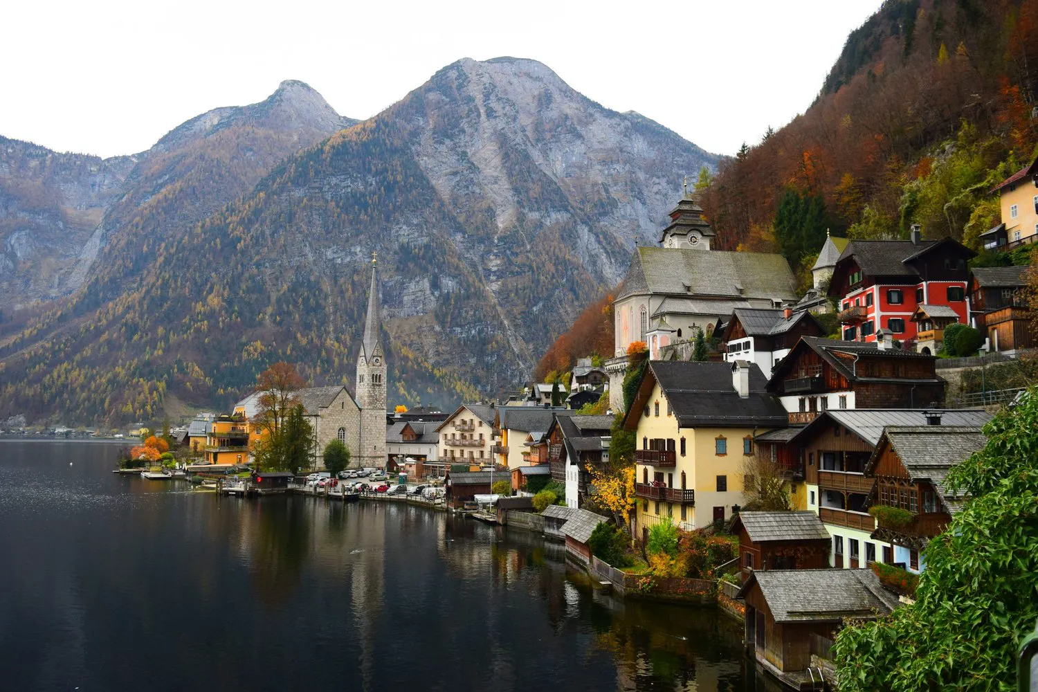 Alpine lakeside village